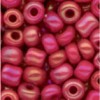 Margele tubulare sticla, D2,5mm, 20g/cut, rosu deschis sidefat, Meyco 201-72